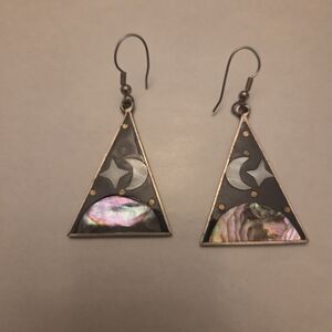 Elegant Triangle Abalone Earrings